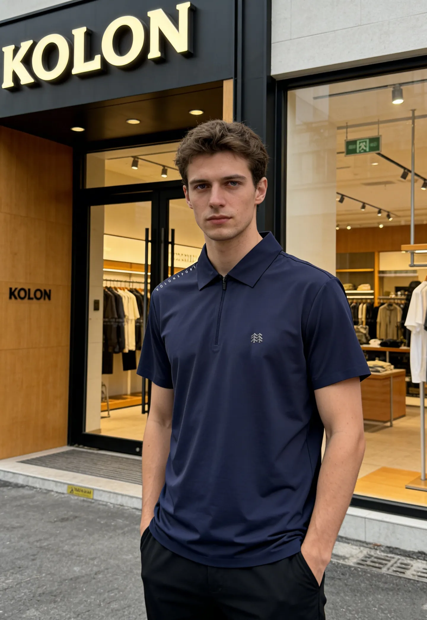 ⚜️KOLON SPORT men's half-zip POLO shirt, outdoor series recommended! Simple design with brand logo, light and quick-drying fabric, excellent moisture wicking, super comfortable to wear in summer! The zipper lapel is easy to put on and take off, and it also has a sporty feel, making it easy to manage daily commuting and outdoor activities. The fabric is cool and skin-friendly, anti-wrinkle and sun-protective. It is suitable for business casual or light outdoor use. It goes well with trousers or casual pants. It is practical and Versatile! All three standards! Color: Black.Blue.Khaki.Gray.Sizes: M-4XL version is too large❗️(5XL can be customized) 175/140 catties recommended L